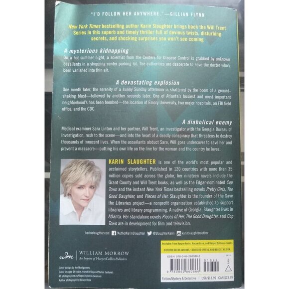 The Last Widow by Karin Slaughter (2019) Hardcover VG – NYT Bestseller - Picture 2 of 2